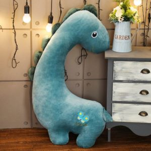 Peluche brachiosaure vert bienveillant et plein de tendresse