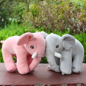 Peluche Elephant Bebe Rose et Gris