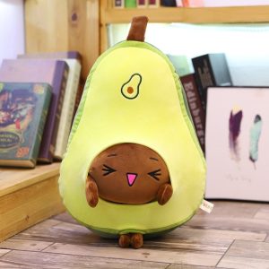 Peluche fruits avocat doux et souriant