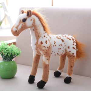 Peluche poney beige tacheté