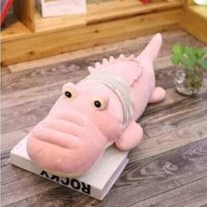 Grande peluche crocodile rose remplie d’amour