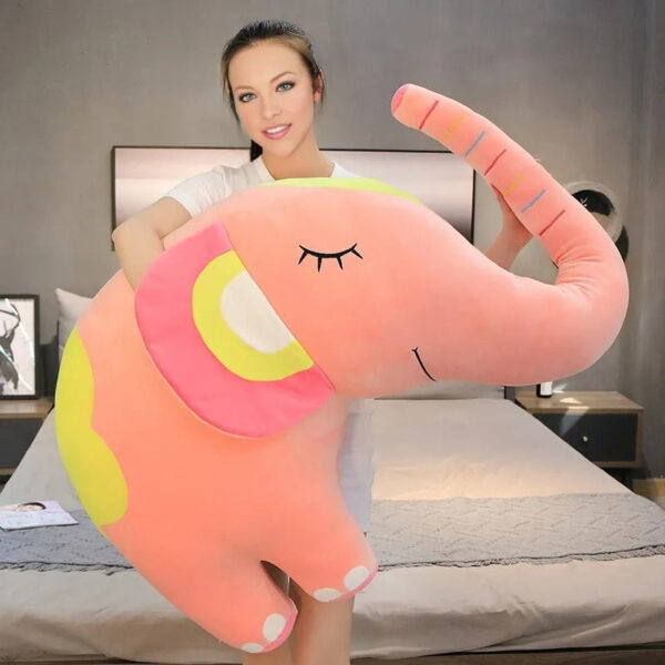 Éléphant peluche bébé rose 100 cm