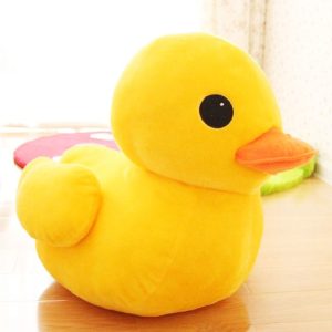 Gros canard en peluche coin coin aux grands yeux