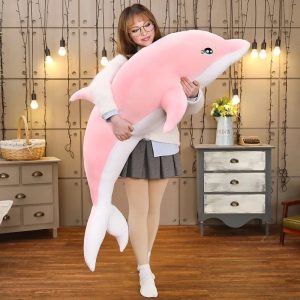 Dauphin rose peluche câlin
