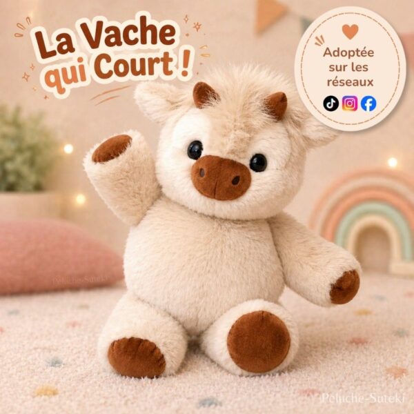 Peluche Vache Highland qui court