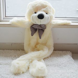 Grand ours blanc en peluche chaleureux et doux