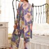 Pyjama 3 Pièces Pour Femmes "Fleur Enchantée"