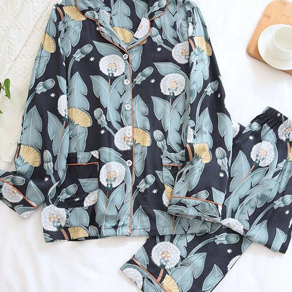 Pyjama D'intérieur Pour Femme "Jardin de Minuit"