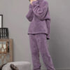 Pyjama En Polaire Violet Pour Femme "Flocon de Douceur"