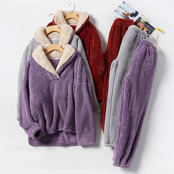 Pyjama En Polaire Violet Pour Femme "Flocon de Douceur"