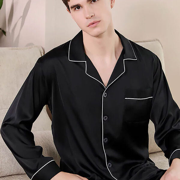 Pyjama En Satin Pour Homme "Harmonie Nocturne"