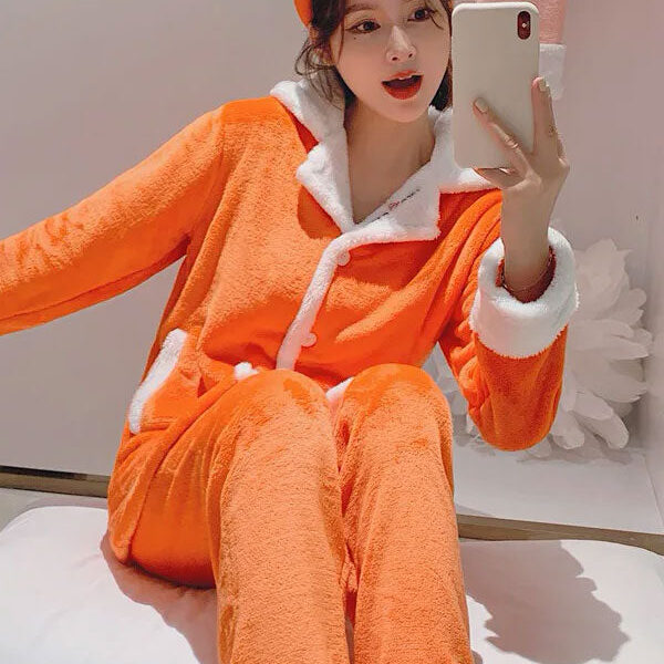 Pyjama Femme Chaud et Élégant En Flanelle "Douceur Hivernale"