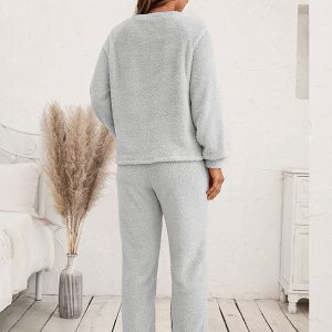 Pyjama Pour Femme Chaud Gris « Eden Polaire »