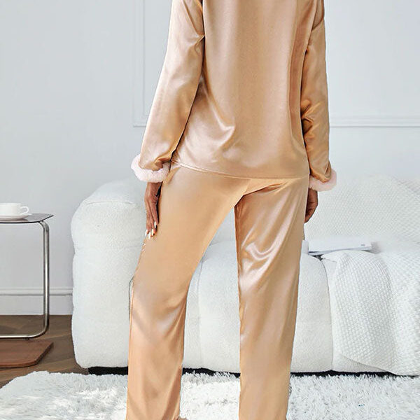Pyjama Pour Femme Élégant en Satin "Rêve Doré"