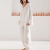 Pyjama Pour Femme En Coton Blanc "Sillage de Lys"