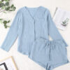 Pyjama Pour Femme à Manche Longue Bleu Ciel "Douceur de Brume"