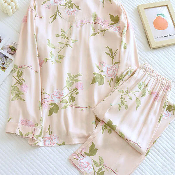 Pyjama Pour Femme À Manches Longues 2 Pièces "Fleur de Printemps"