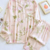 Pyjama Pour Femme À Manches Longues 2 Pièces "Fleur de Printemps"