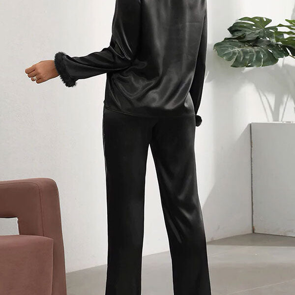 Pyjama Noir Pour Femme En Satin "Nuit Douce"