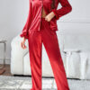 Pyjama Rouge en Satin Pour Femme "Amour Écarlate"