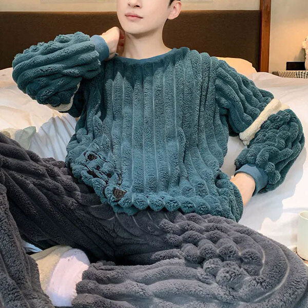 Pyjama Pour Homme Molletonné Polaire "Flocon Boréal"