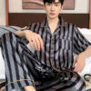 Pyjama En Satin Pour Homme à Rayures "Sérénité Nocturne"
