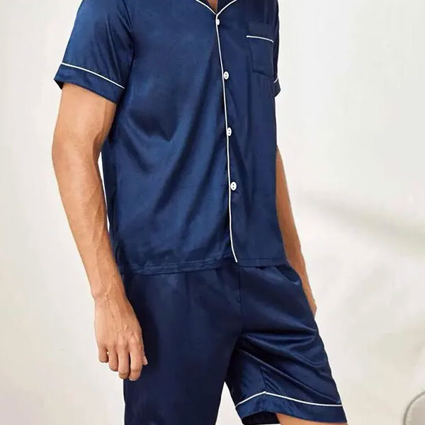 Pyjama Short Pour Homme En Satin "Calme Nocturne"