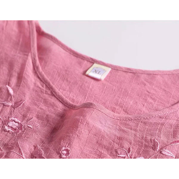 Pyjama En Lin Rose Pour Femme "Secret de Lys"