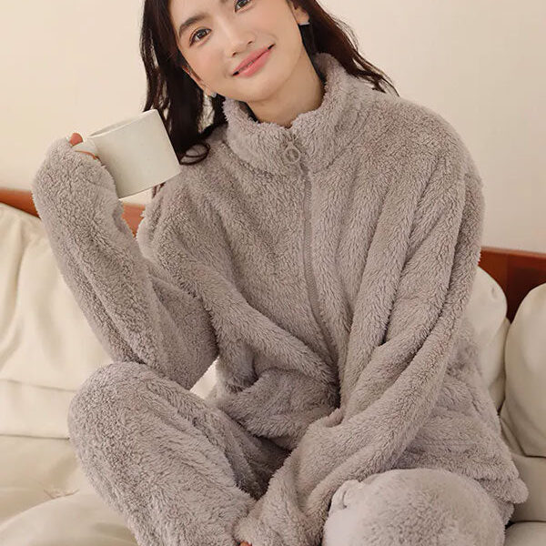 Pyjama Polaire Gris Pour Femme "Rêve Polaire"