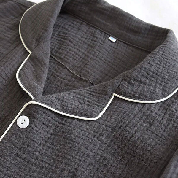 Pyjama Pour Homme En Coton Gris Anthracite "Brume Matinale"