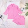 Pyjama Short en Coton Rose Pour Femme "Soupir d'Étoiles"