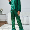 Pyjama Vert Pour Femme En Satin "Rêve Émeraude"