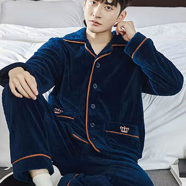 Pyjama Chaud Pour Homme Bleu "Royal"