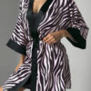 Robe de Chambre pour Femme en Satin "Zèbre"