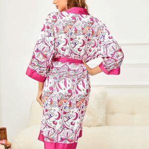 Robe de Chambre en Satin pour Femme « Flocon Enchanté »