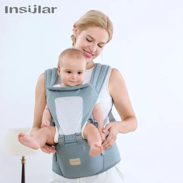 Porte-bébé insulaire avec assise sur la hanche