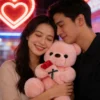 Adorable ours en peluche rose