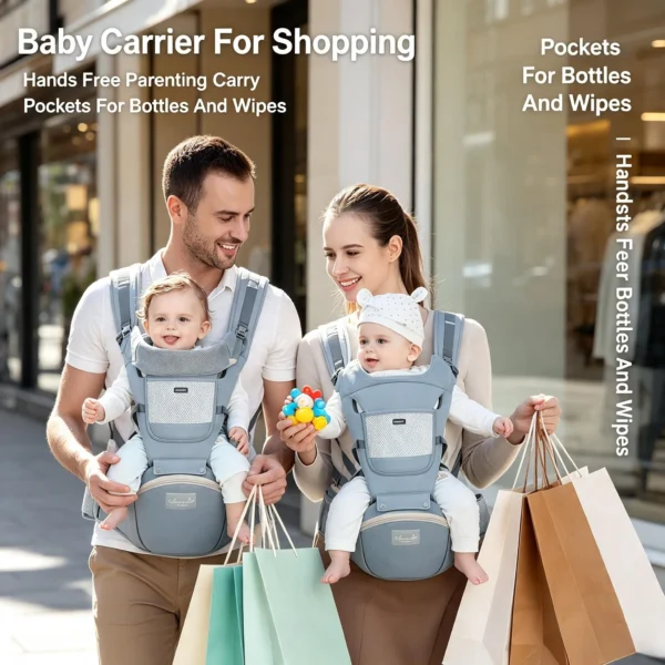 Porte-bébé ergonomique multifonctionnel avec repose-taille
