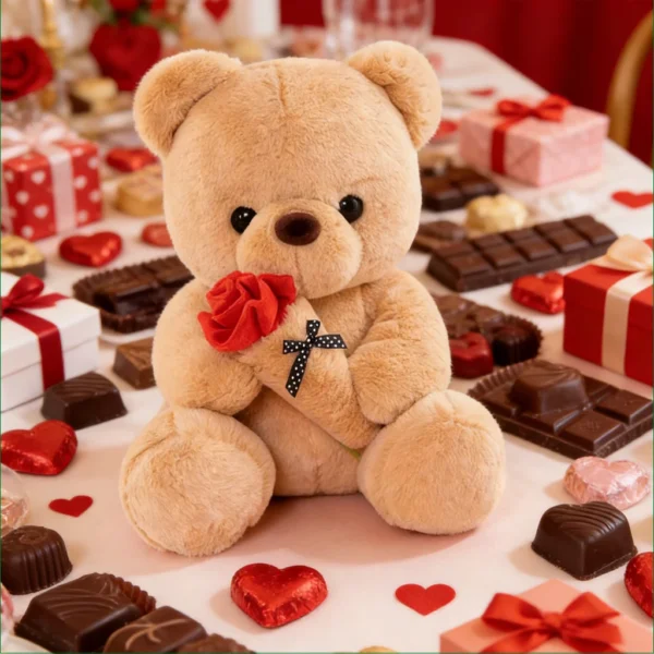Adorable ours en peluche rose